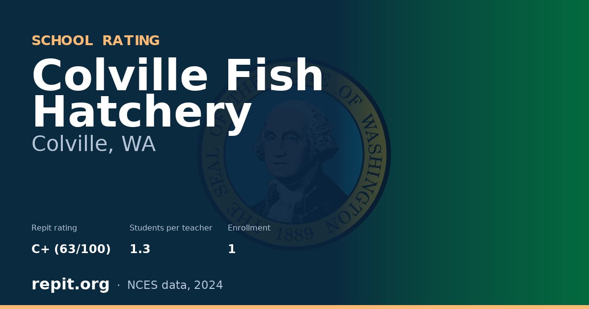 Colville Fish Hatchery, Colville, WA — Repit school rating C+ (63/100)
