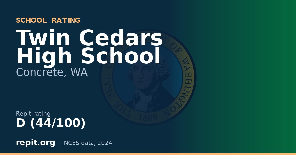 Twin Cedars High School, Concrete, WA — Repit school rating D (44/100)