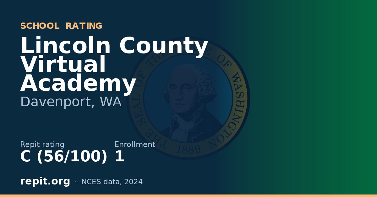 Lincoln County Virtual Academy, Davenport, WA — Repit school rating C (56/100)