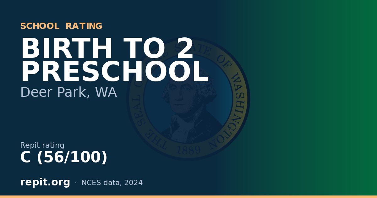 BIRTH TO 2 PRESCHOOL, Deer Park, WA — Repit school rating C (56/100)