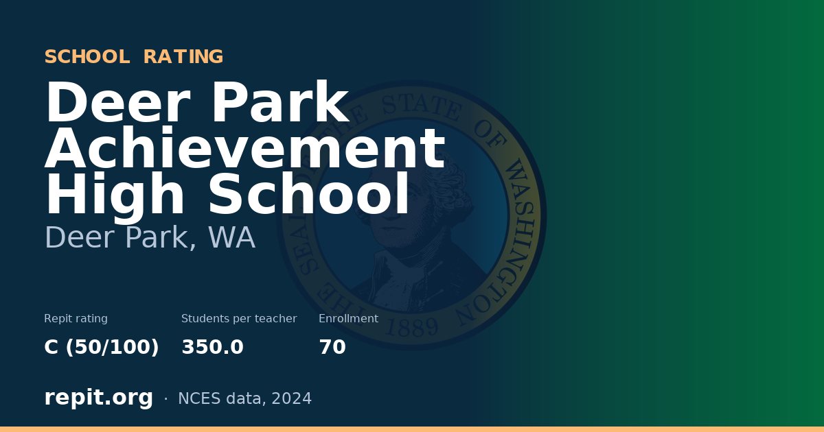 Deer Park Achievement High School, Deer Park, WA — Repit school rating C (50/100)