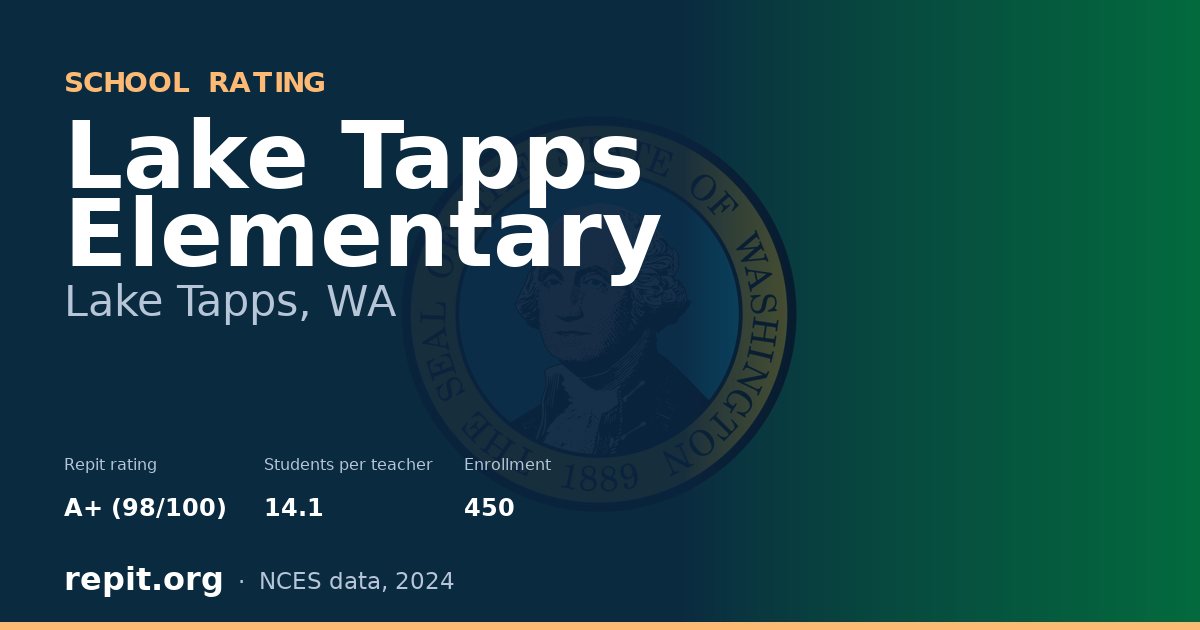 Lake Tapps Elementary, Lake Tapps, WA — Repit school rating A+ (98/100)