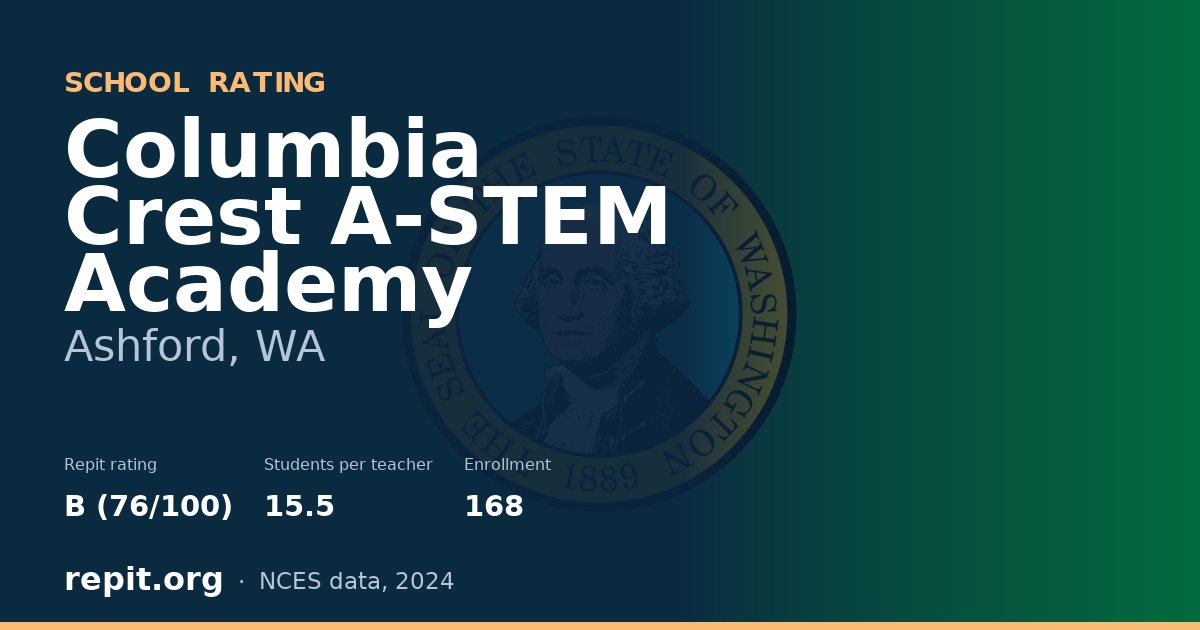 Columbia Crest A-STEM Academy, Ashford, WA — Repit school rating B (76/100)