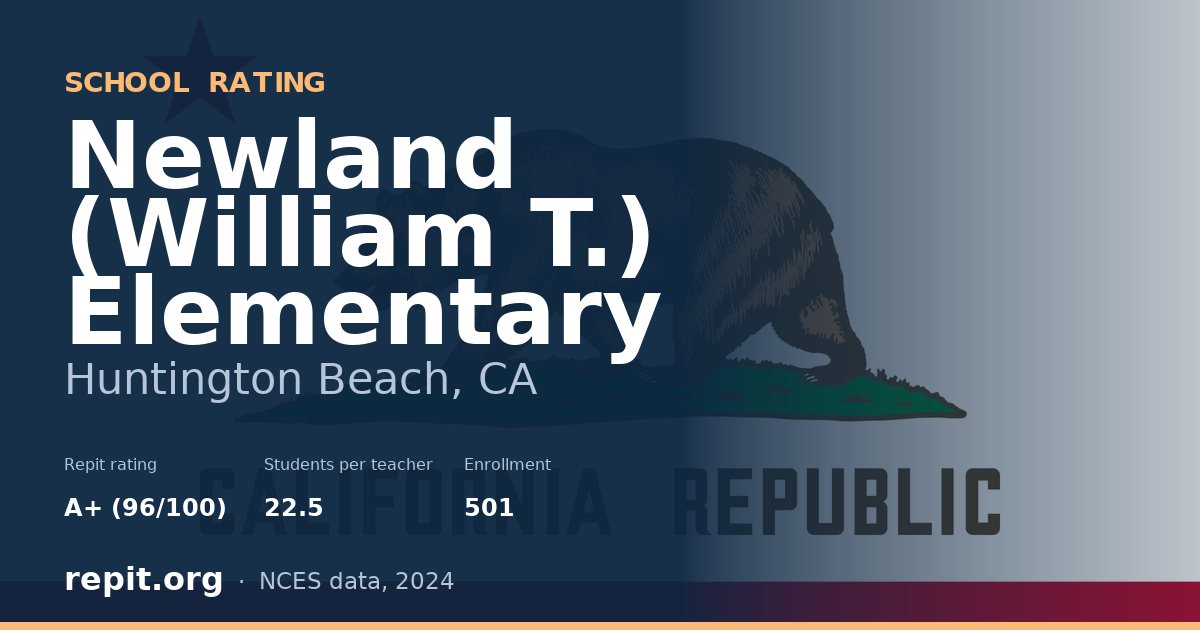 Newland (William T.) Elementary, Huntington Beach, CA — Repit school rating A+ (96/100)