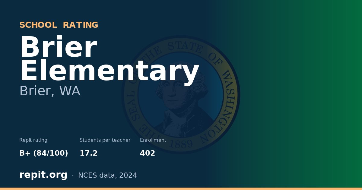 Brier Elementary, Brier, WA — Repit school rating B+ (84/100)