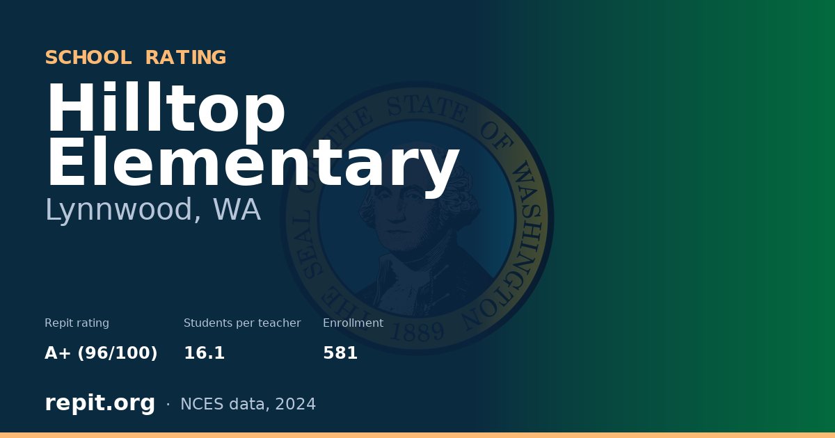 Hilltop Elementary, Lynnwood, WA — Repit school rating A+ (96/100)