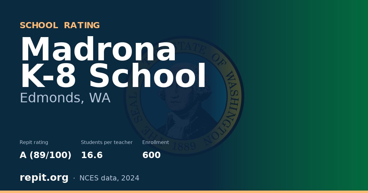 Madrona K-8 School, Edmonds, WA — Repit school rating A (89/100)