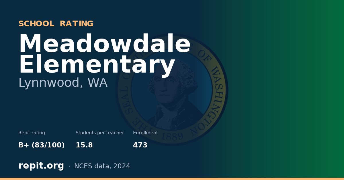 Meadowdale Elementary, Lynnwood, WA — Repit school rating B+ (83/100)
