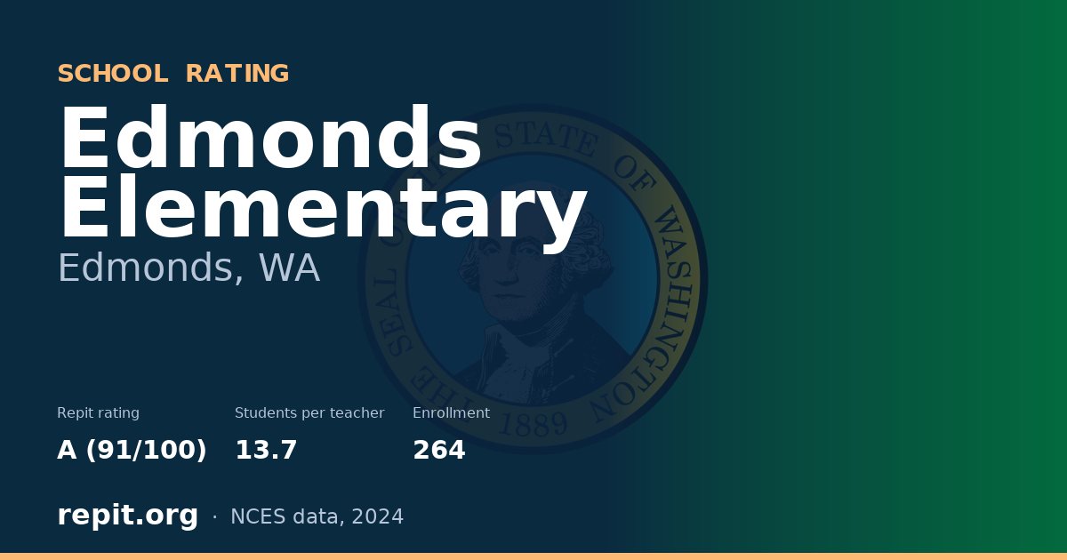 Edmonds Elementary, Edmonds, WA — Repit school rating A (91/100)