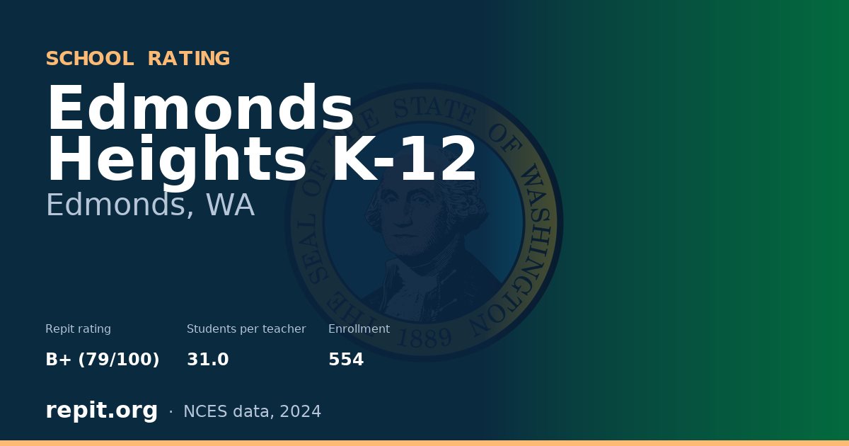 Edmonds Heights K-12, Edmonds, WA — Repit school rating B+ (79/100)