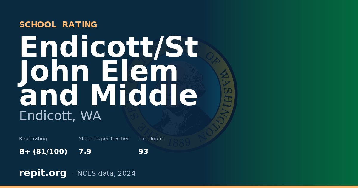 Endicott/St John Elem and Middle, Endicott, WA — Repit school rating B+ (81/100)