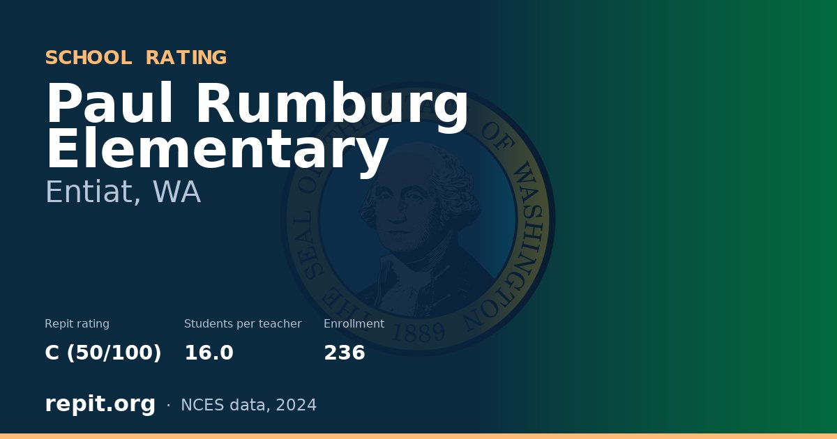 Paul Rumburg Elementary, Entiat, WA — Repit school rating C (50/100)