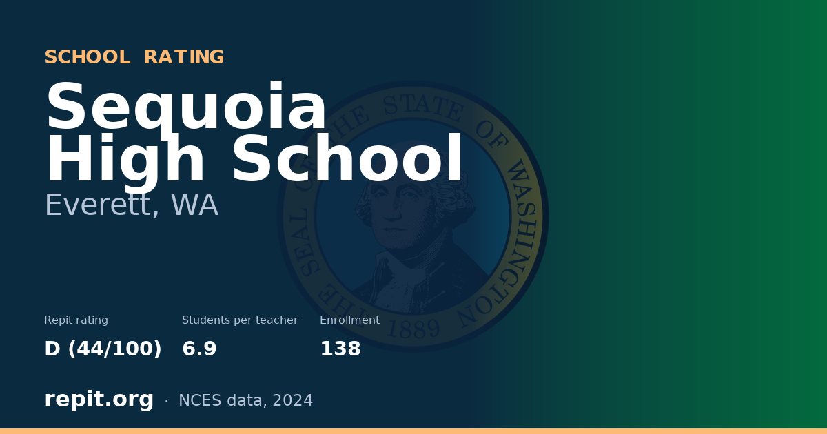 Sequoia High School, Everett, WA — Repit school rating D (44/100)