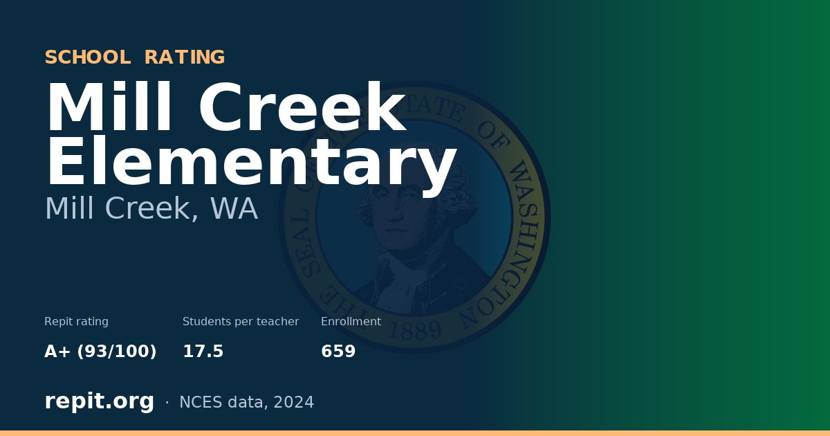 Mill Creek Elementary, Mill Creek, WA — Repit school rating A+ (93/100)