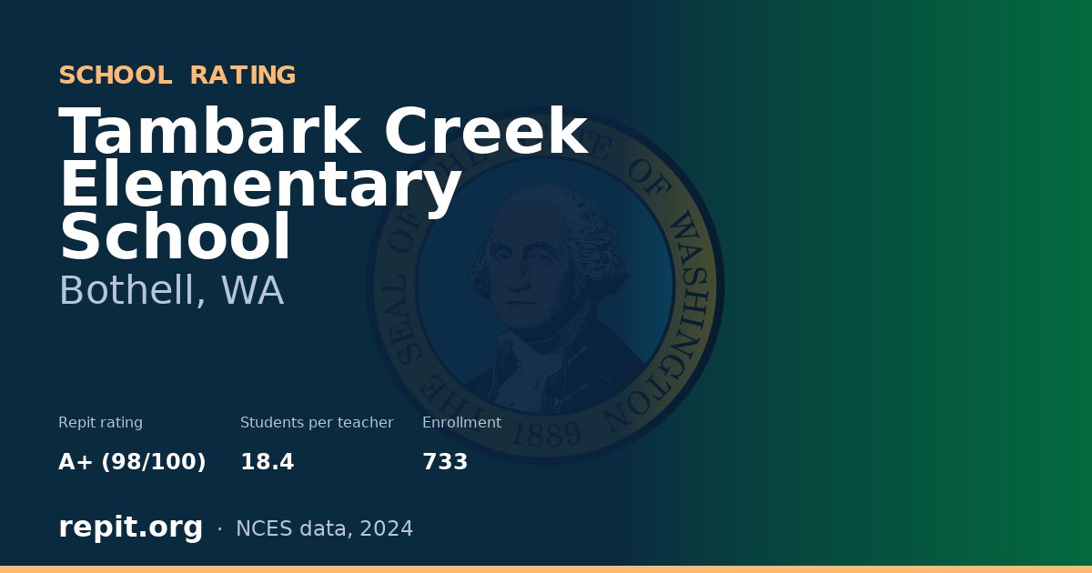 Tambark Creek Elementary School, Bothell, WA — Repit school rating A+ (98/100)