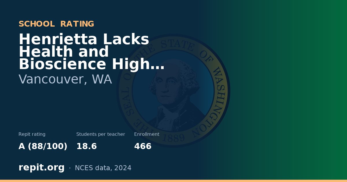 Henrietta Lacks Health and Bioscience High School, Vancouver, WA — Repit school rating A (88/100)