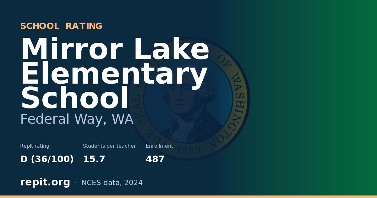 Mirror Lake Elementary School, Federal Way, WA — Repit school rating D (36/100)