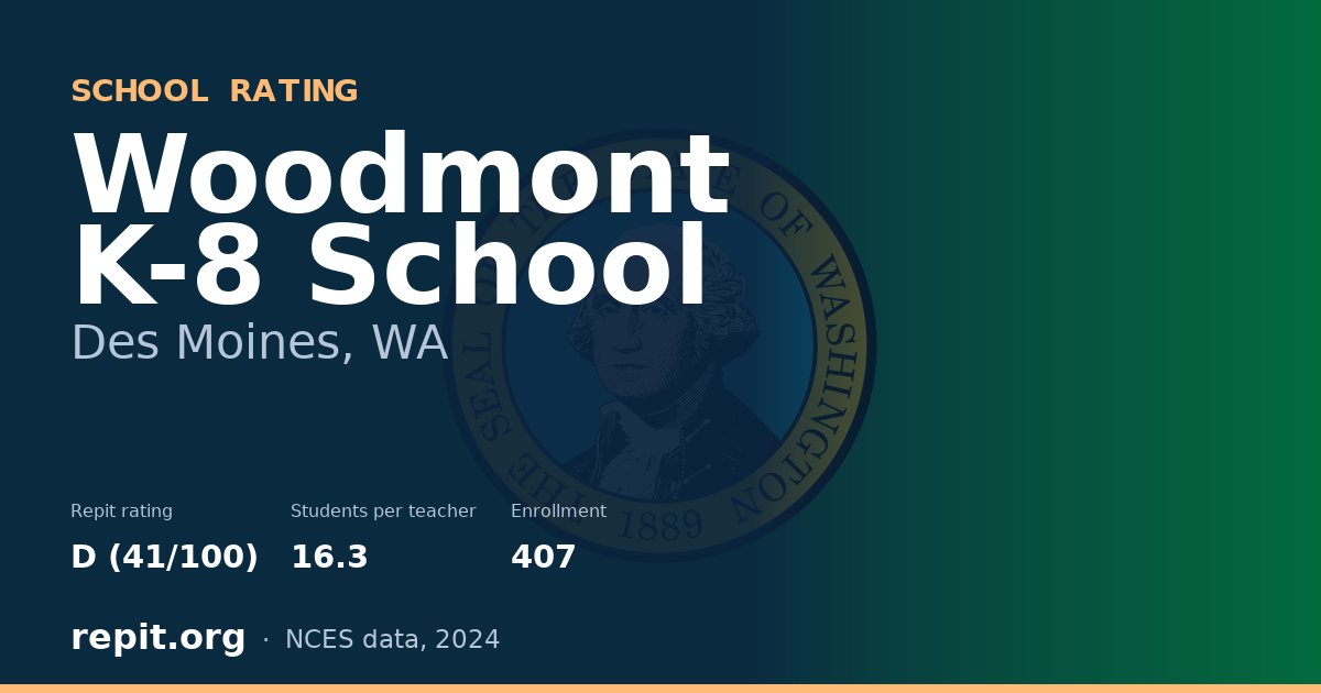 Woodmont K-8 School, Des Moines, WA — Repit school rating D (41/100)