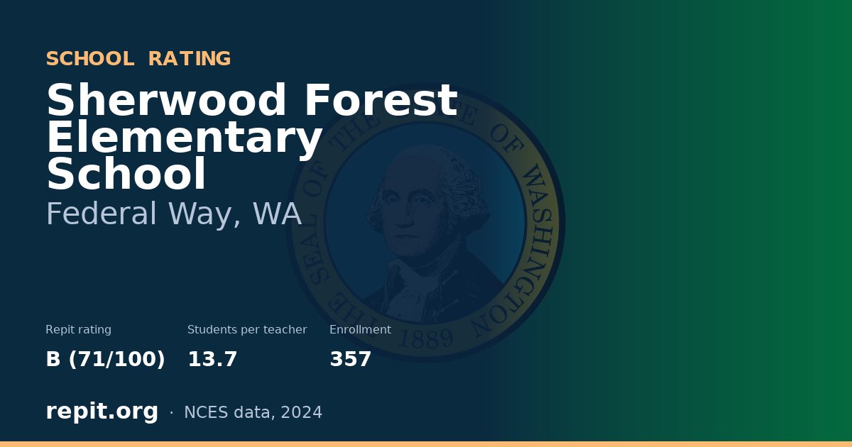 Sherwood Forest Elementary School, Federal Way, WA — Repit school rating B (71/100)