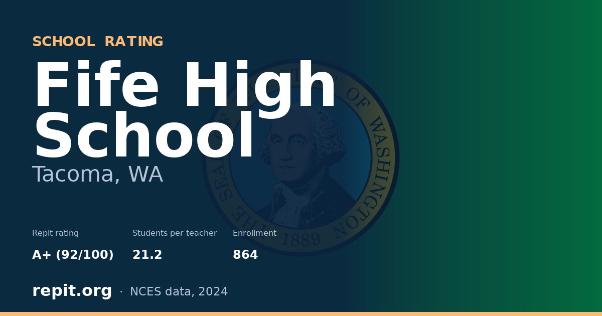 Fife High School, Tacoma, WA — Repit school rating A+ (92/100)