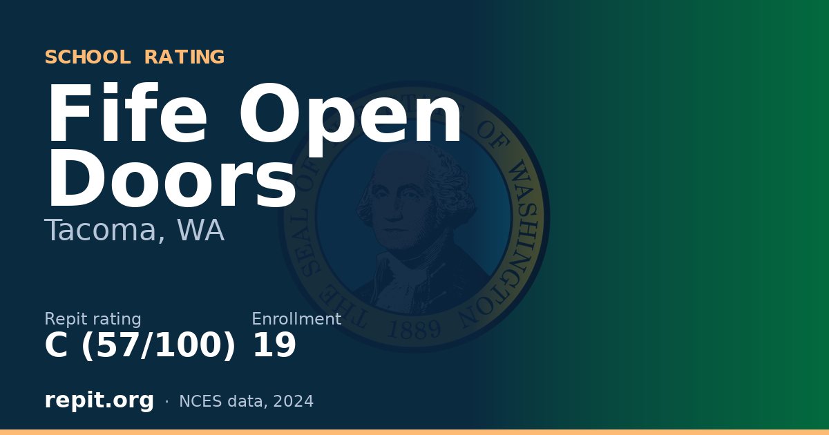 Fife Open Doors, Tacoma, WA — Repit school rating C (57/100)