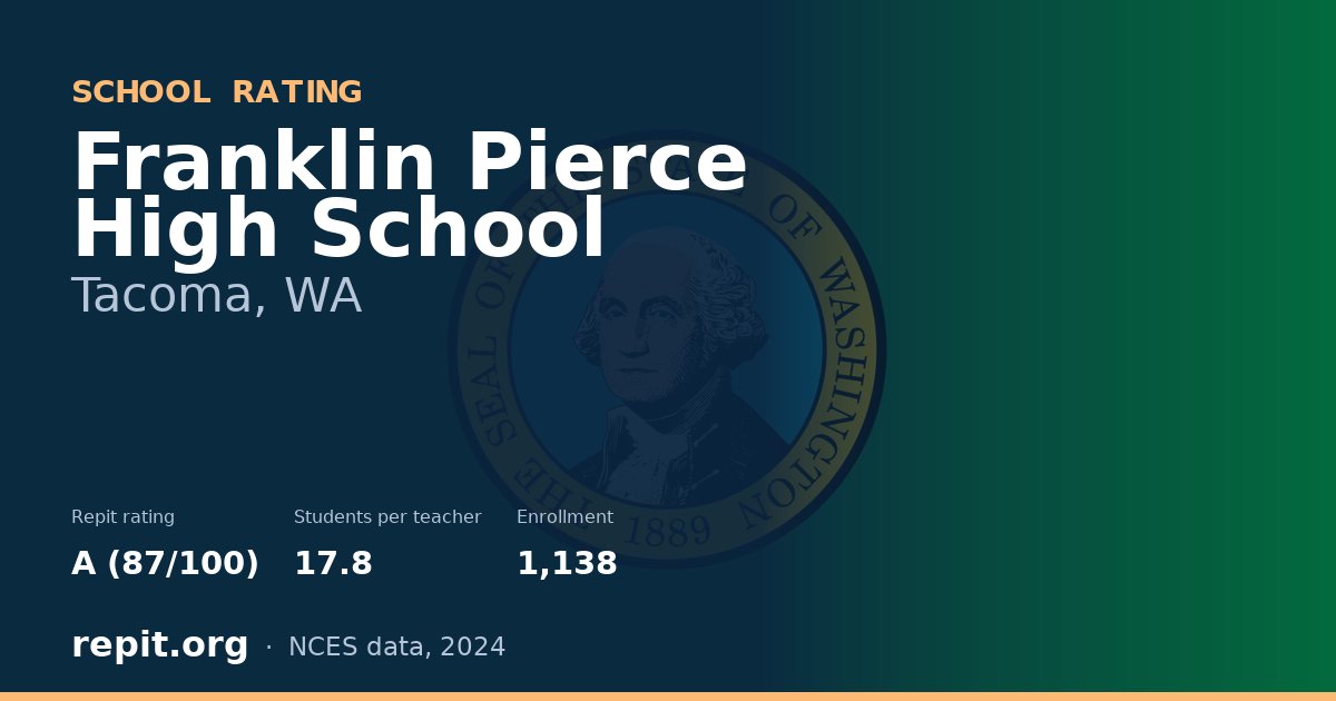 Franklin Pierce High School, Tacoma, WA — Repit school rating A (87/100)