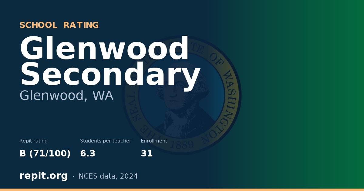 Glenwood Secondary, Glenwood, WA — Repit school rating B (71/100)
