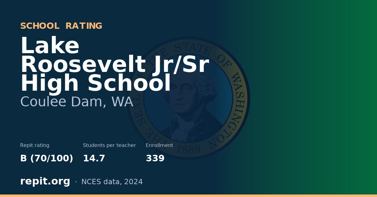 Lake Roosevelt Jr/Sr High School, Coulee Dam, WA — Repit school rating B (70/100)