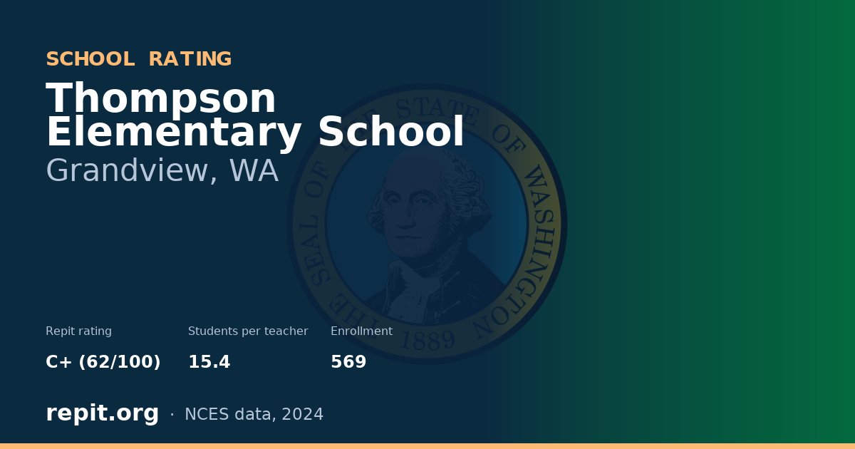 Thompson Elementary School, Grandview, WA — Repit school rating C+ (62/100)