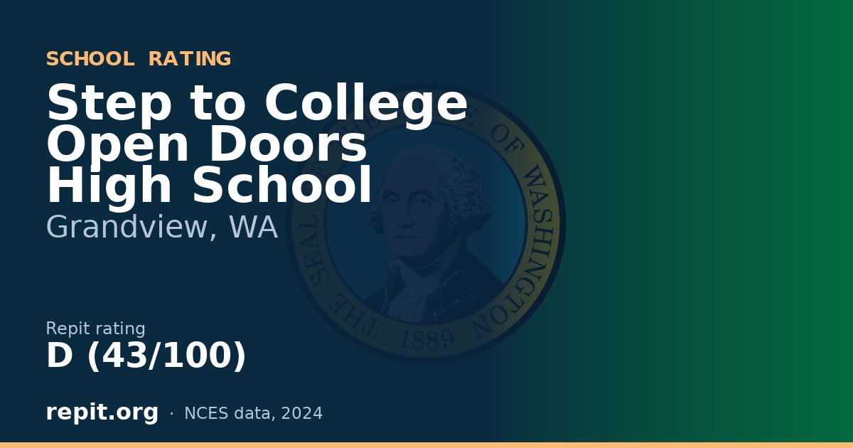 Step to College Open Doors High School, Grandview, WA — Repit school rating D (43/100)