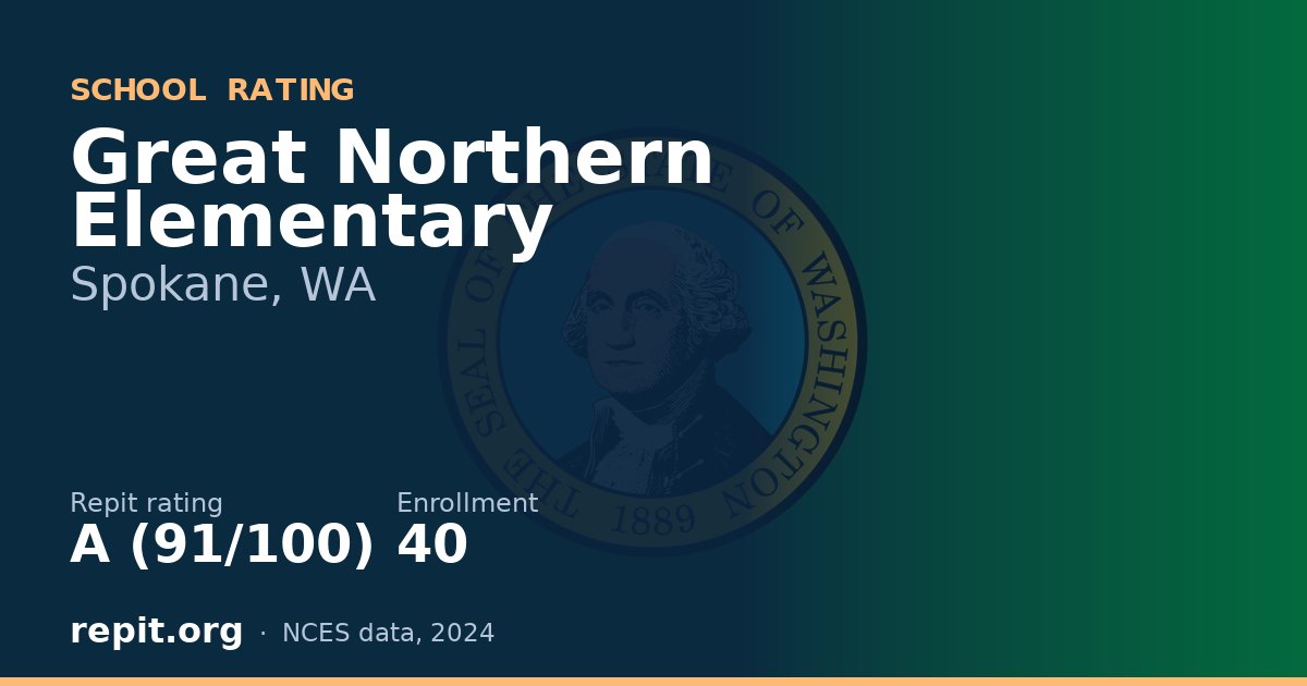 Great Northern Elementary, Spokane, WA — Repit school rating A (91/100)