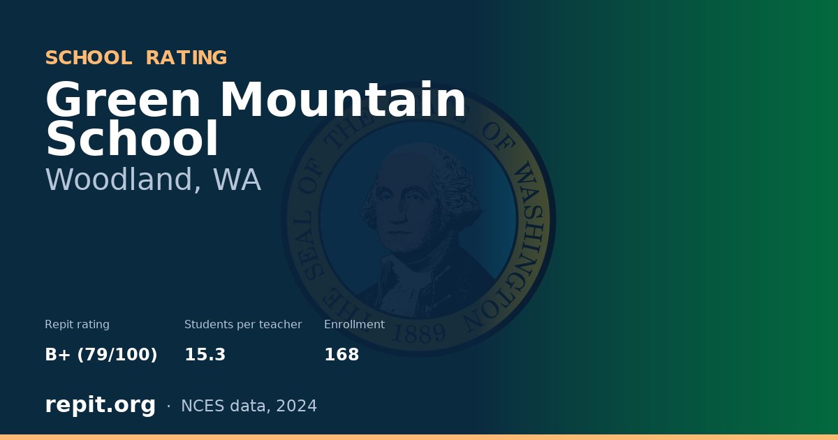 Green Mountain School, Woodland, WA — Repit school rating B+ (79/100)