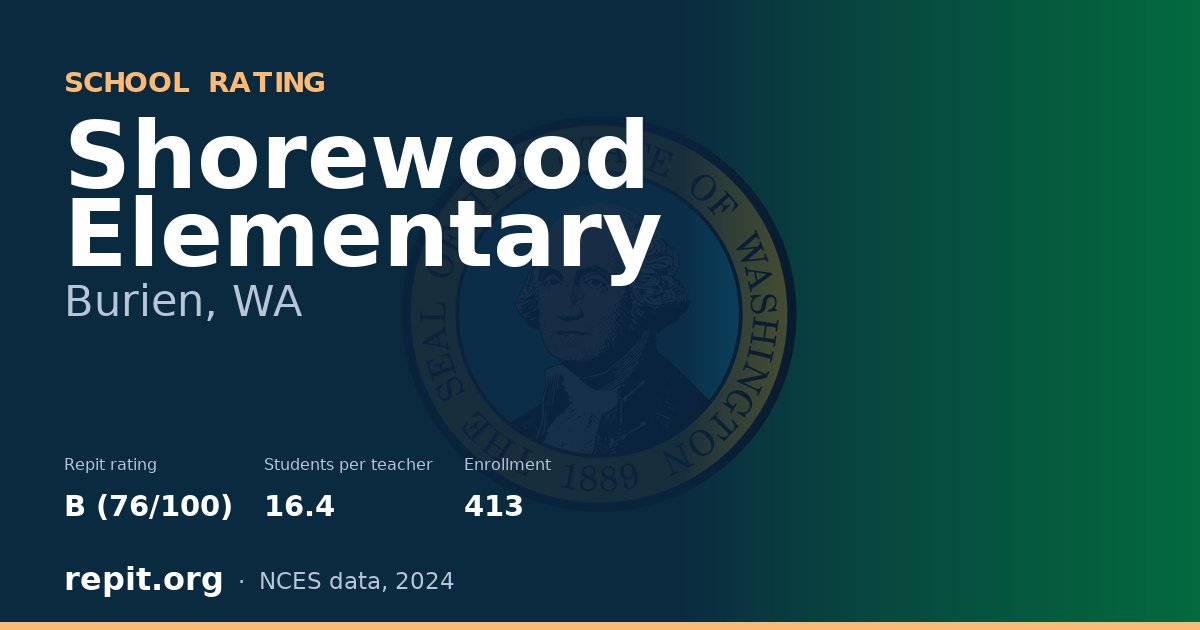 Shorewood Elementary, Burien, WA — Repit school rating B (76/100)