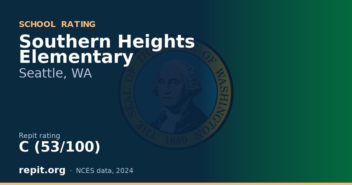 Southern Heights Elementary, Seattle, WA — Repit school rating C (53/100)