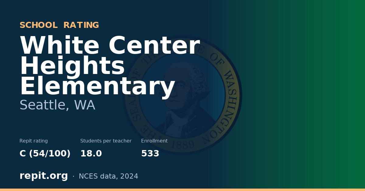 White Center Heights Elementary, Seattle, WA — Repit school rating C (54/100)