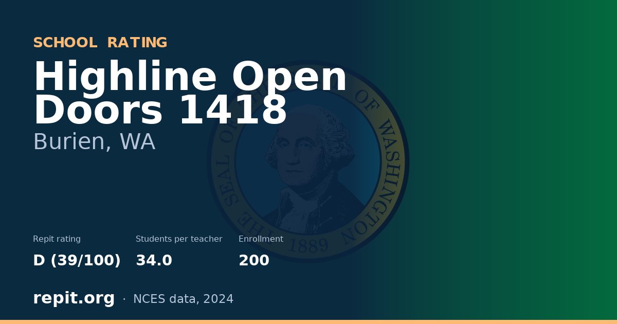 Highline Open Doors 1418, Burien, WA — Repit school rating D (39/100)