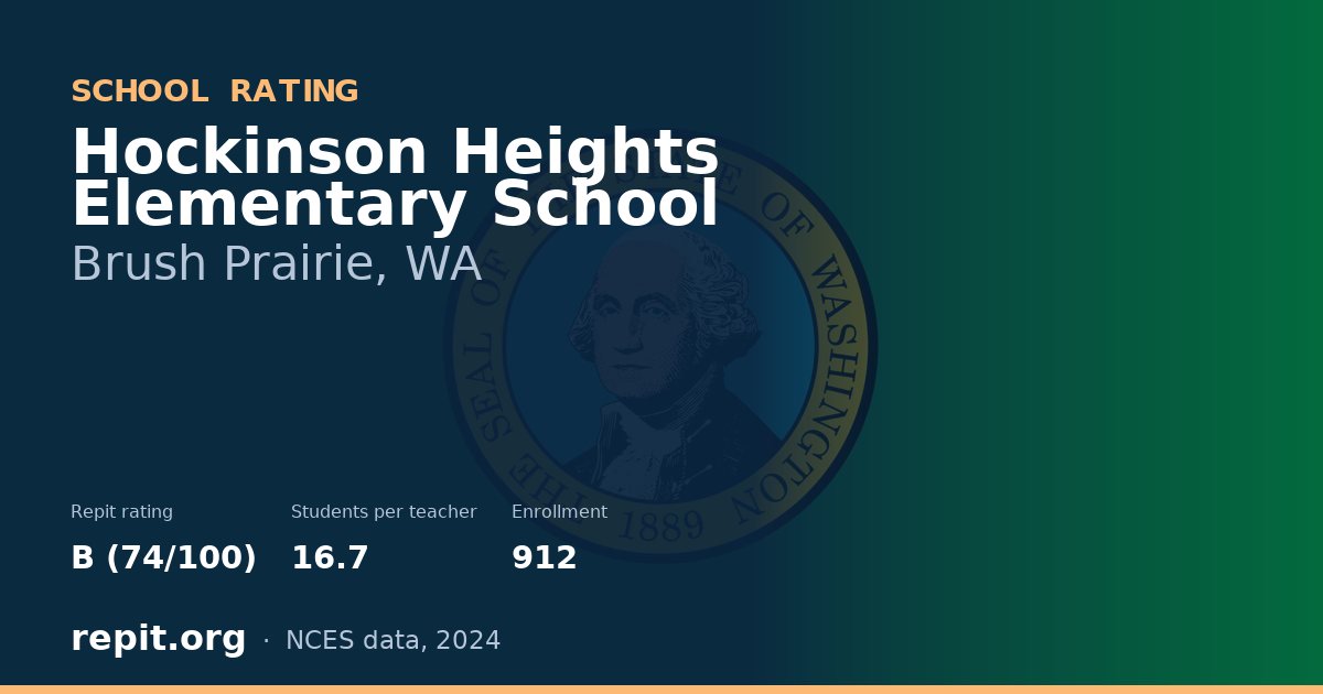 Hockinson Heights Elementary School, Brush Prairie, WA — Repit school rating B (74/100)