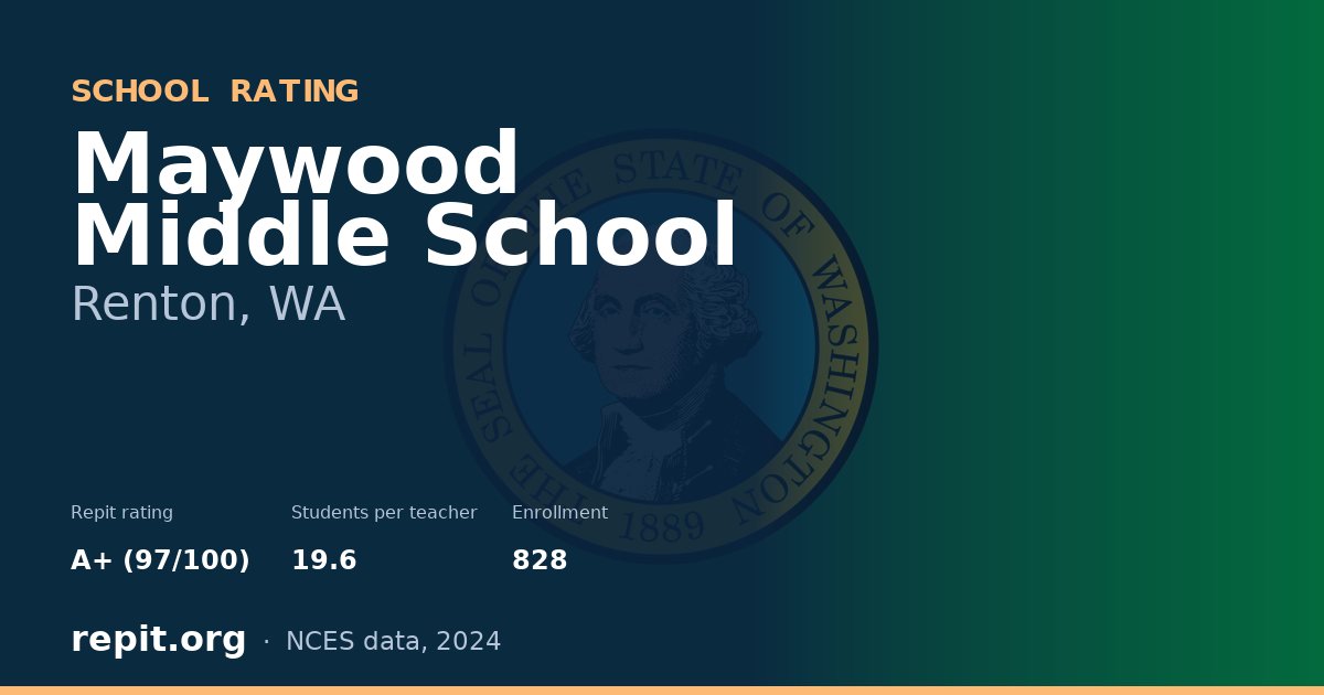 Maywood Middle School, Renton, WA — Repit school rating A+ (97/100)