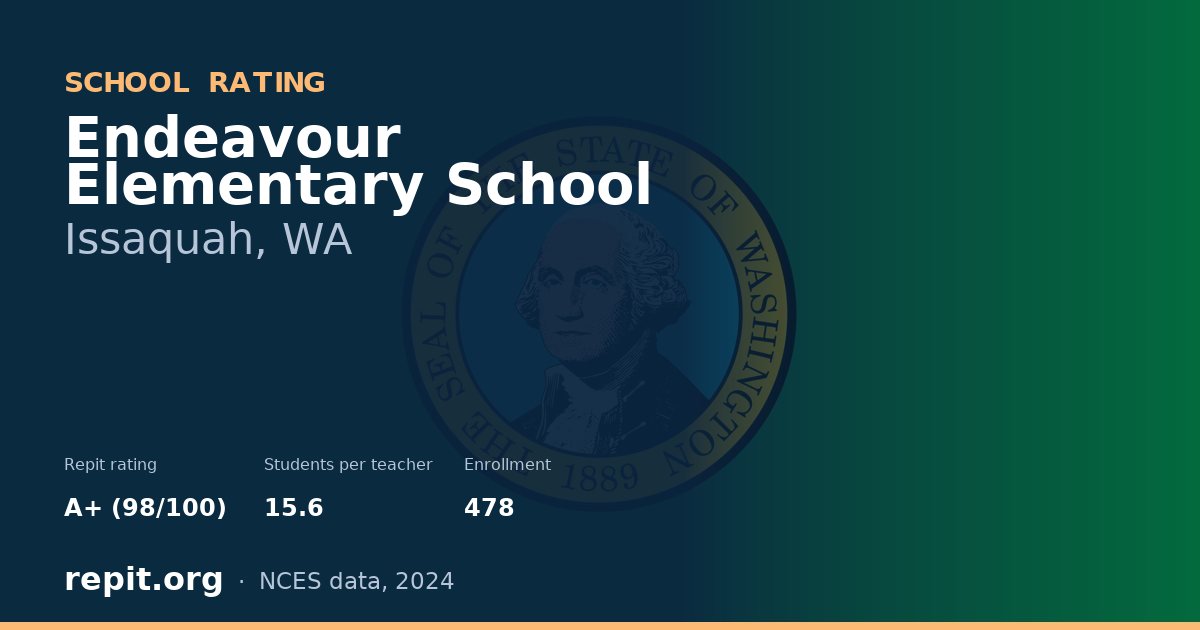 Endeavour Elementary School, Issaquah, WA — Repit school rating A+ (98/100)