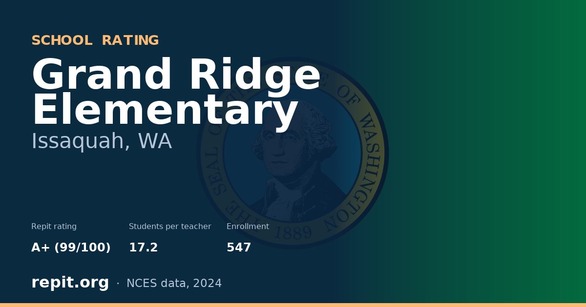 Grand Ridge Elementary, Issaquah, WA — Repit school rating A+ (99/100)