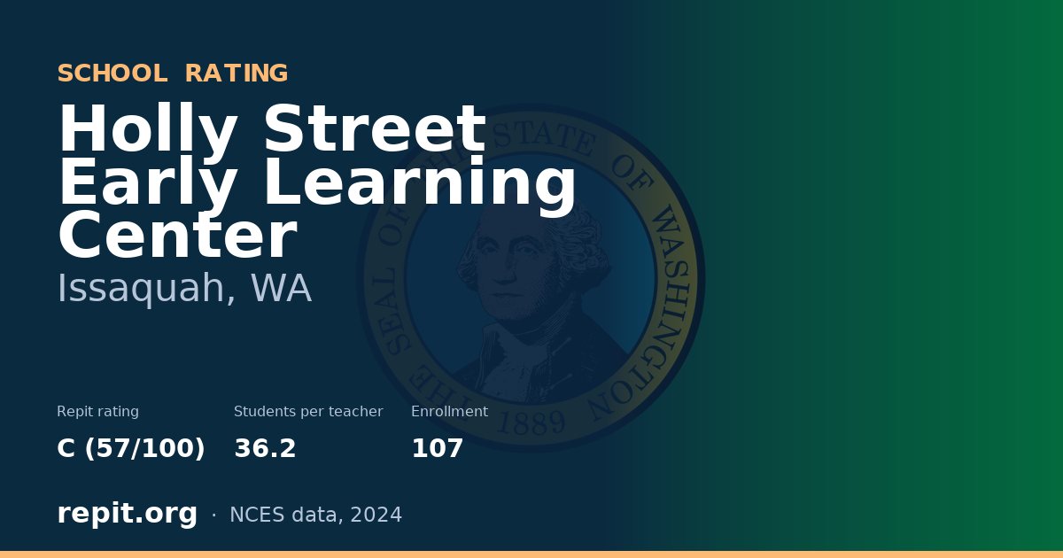 Holly Street Early Learning Center, Issaquah, WA — Repit school rating C (57/100)