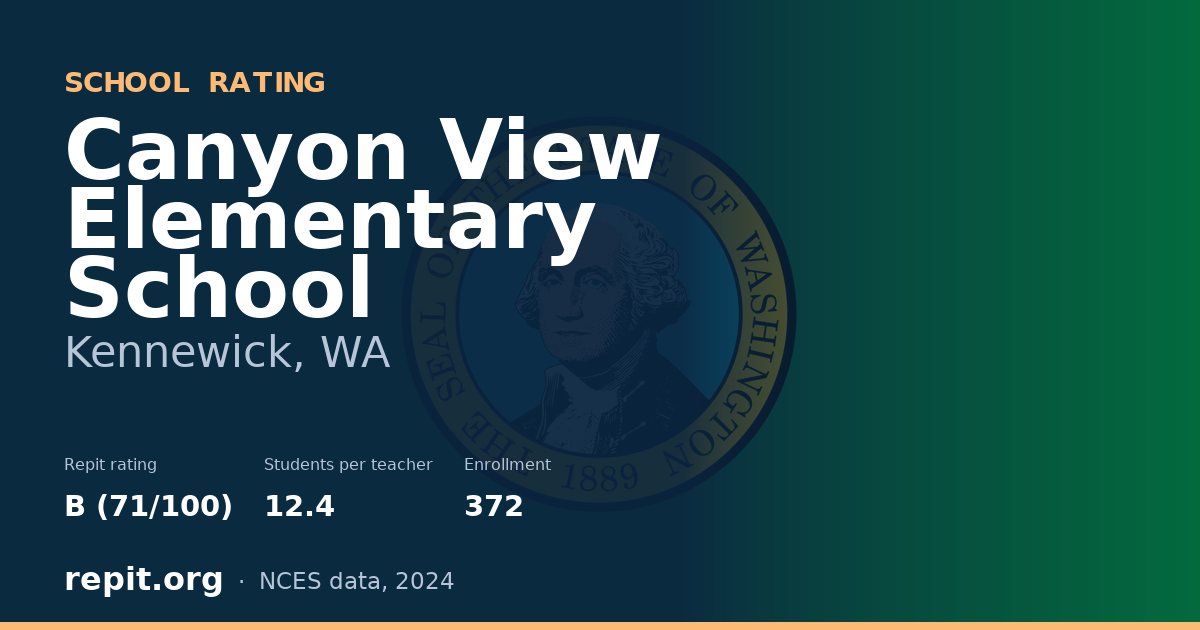 Canyon View Elementary School, Kennewick, WA — Repit school rating B (71/100)