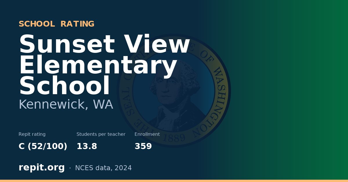Sunset View Elementary School, Kennewick, WA — Repit school rating C (52/100)