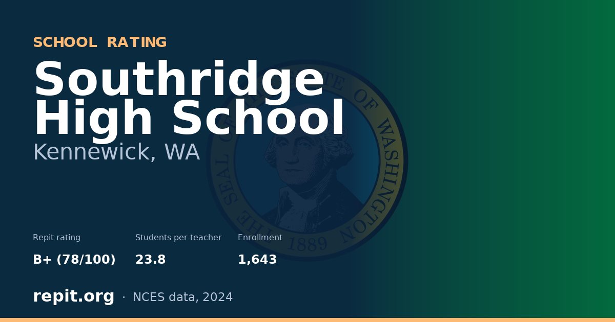 Southridge High School, Kennewick, WA — Repit school rating B+ (78/100)