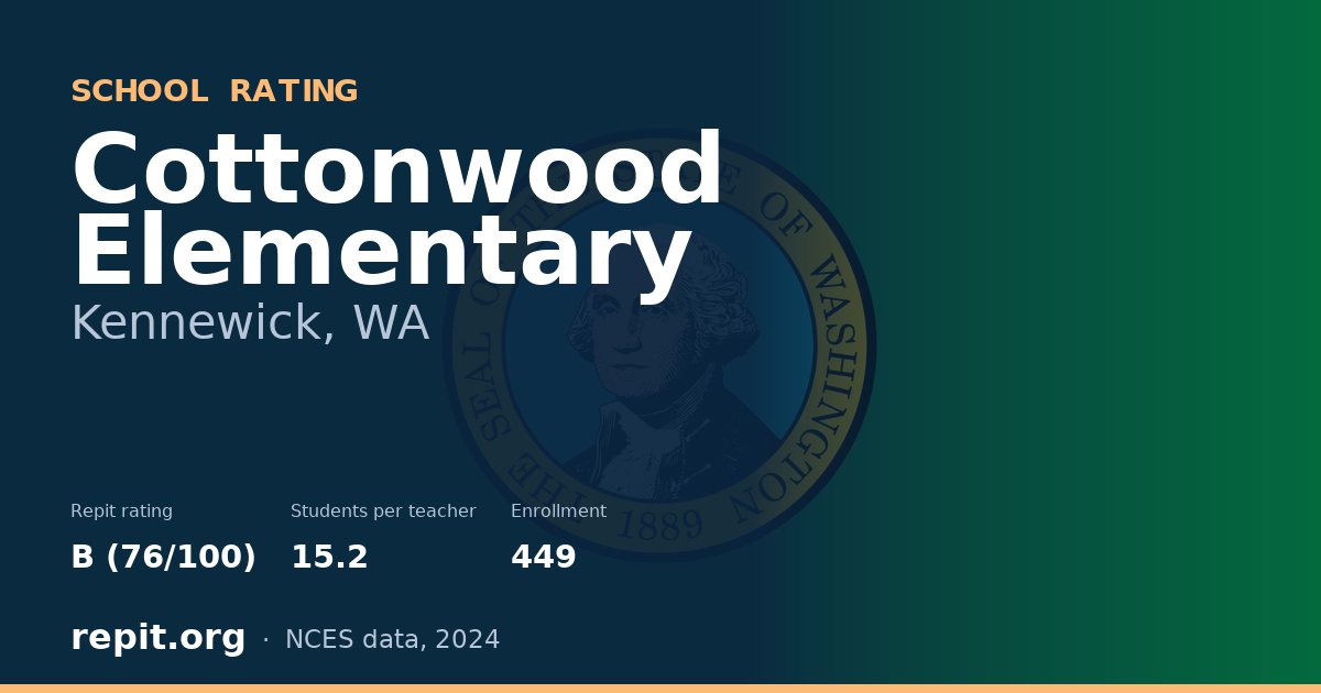 Cottonwood Elementary, Kennewick, WA — Repit school rating B (76/100)