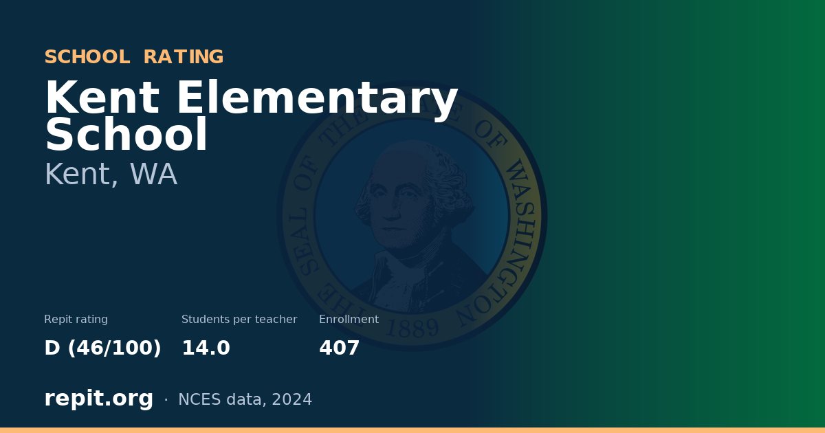Kent Elementary School, Kent, WA — Repit school rating D (46/100)