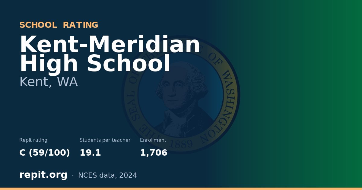 Kent-Meridian High School, Kent, WA — Repit school rating C (59/100)