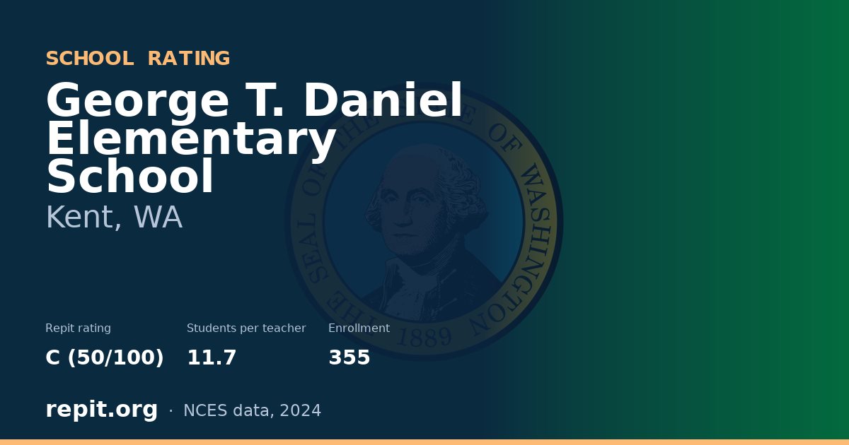 George T. Daniel Elementary School, Kent, WA — Repit school rating C (50/100)