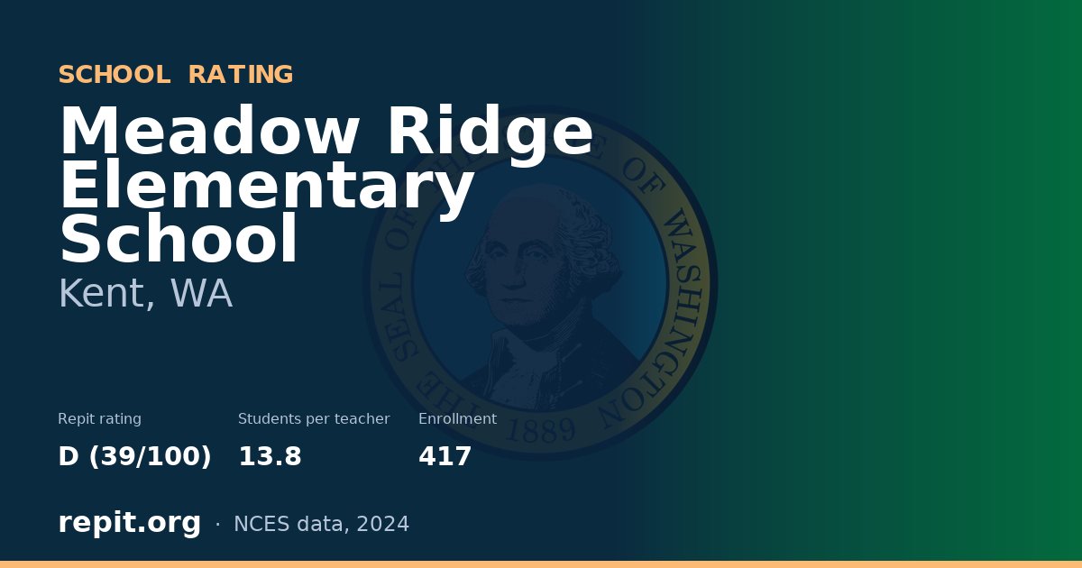 Meadow Ridge Elementary School, Kent, WA — Repit school rating D (39/100)