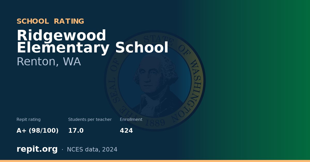 Ridgewood Elementary School, Renton, WA — Repit school rating A+ (98/100)